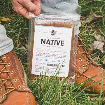 Homestead Native Honey Sticks - 100 Count - Made from Unfiltered Raw Wildflower - Sweetener for Tea and Snacks - Portable Honey to Go Sticks for Travel and Lunch Box