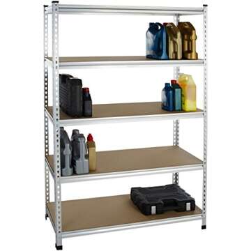 Amazon Basics Medium Duty 5-Tier Storage Shelving 48x18x72