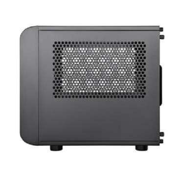Thermaltake Core V1 SPCC Mini ITX Cube Gaming Computer Case Chassis, Interchangeable Side Panels, Black Edition, CA-1B8-00S1WN-00