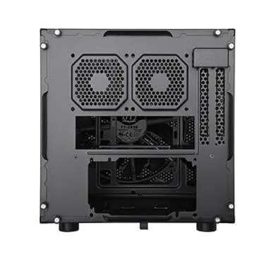 Thermaltake Core V1 SPCC Mini ITX Cube Gaming Computer Case Chassis, Interchangeable Side Panels, Black Edition, CA-1B8-00S1WN-00