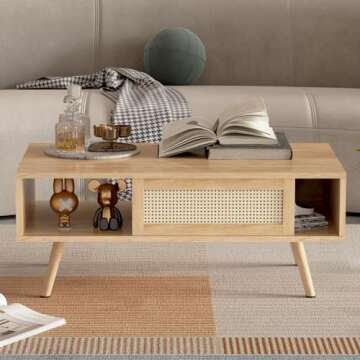 Forsho Rattan Coffee Table - Stylish with Storage Solutions