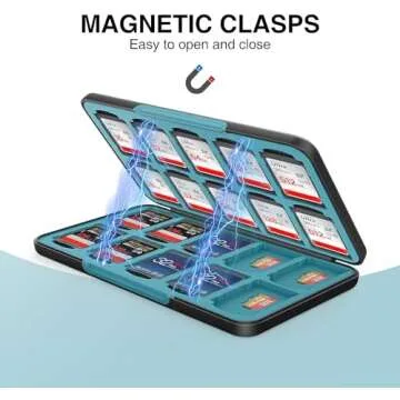 HEIYING SD Card Holder for Memory SD Card and Micro Card, Portable SD Card Holder SD SDHC SDXC TF Card Storage with 20 SD Cards Slots & 20 Micro SD Cards Slots.