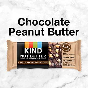 KIND Nut Butter Bars, Chocolate Peanut Butter, Healthy Snacks, Gluten Free, 32 Count