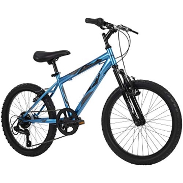 Huffy Stone Mountain Boys 20 Inch Mountain Bike - Metallic Cyan, 6-Speed, Front Suspension, Comfort ...