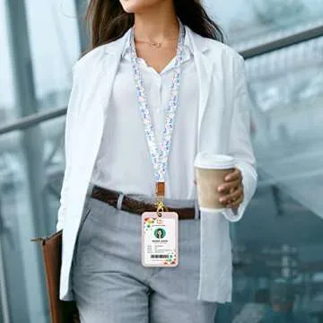 Hsxnam Neck Lanyard Key Chain, Long Lanyard Strap Keychain Holder for Women Men Car Keys ID Badges Card Wallet Phone Camera, Colorful Flowers