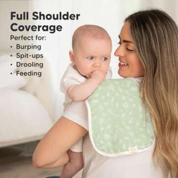 5-Pack Muslin Burp Cloths for Baby Boys and Girls - Super Absorbent Baby Burp Cloth, Viscose Derived from Bamboo Cotton Baby Washcloths, Burp Rags, Large Neutral Burp Clothes for Newborn(Blooms)