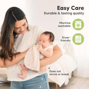 5-Pack Muslin Burp Cloths for Baby Boys and Girls - Super Absorbent Baby Burp Cloth, Viscose Derived from Bamboo Cotton Baby Washcloths, Burp Rags, Large Neutral Burp Clothes for Newborn(Blooms)