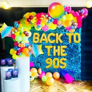 JeVenis Back to the 90s Birthday Party Balloon Banner, 90s Themed Decorations, 1 Count