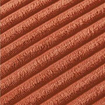 Fancy Homi Pack of 2 Burnt Orange Decorative Throw Pillow Covers 18x18 Inch with Pom-poms for Couch Bed Living Room Bedroom, Soft Corduroy Solid Square Cushion Case 45x45 cm, Boho Fall Home Decor