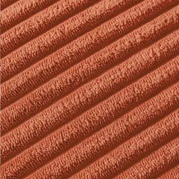 Fancy Homi Pack of 2 Burnt Orange Decorative Throw Pillow Covers 18x18 Inch with Pom-poms for Couch Bed Living Room Bedroom, Soft Corduroy Solid Square Cushion Case 45x45 cm, Boho Fall Home Decor