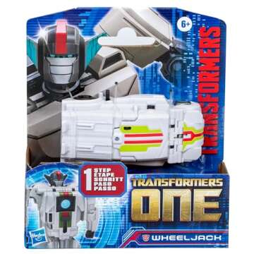 Transformers One Cog Changer Wheeljack 4-Inch Robot Action Figure, Interactive Toys for Boys and Gir...