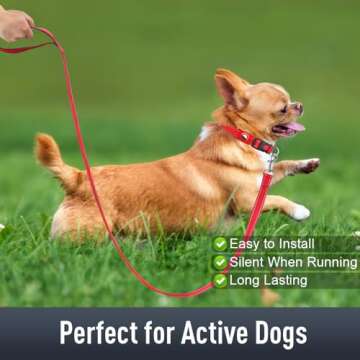 Erbine Airtag Dog Collar with AirTag Holder for Small Dogs, Reflective, Soft Padded & Safety Locking Buckle, Nylon Pet Collars Adjustable for All Breeds, Red,S