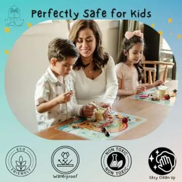 Kids Disposable Placemats for Baby | 60 Noah’s Ark Disposable Placemats for Toddlers w/Adhesives | Stick on Baby Mats for Parents on The Go | Travel Essential