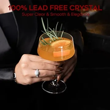 Chouggo Premium Crystal Martini Glasses Set of 6