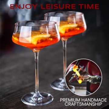 Chouggo Premium Crystal Martini Glasses Set of 6