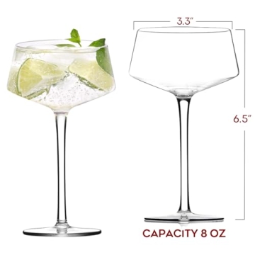Chouggo Premium Crystal Martini Glasses Set of 6