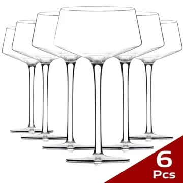 Chouggo Premium Crystal Martini Glasses Set of 6