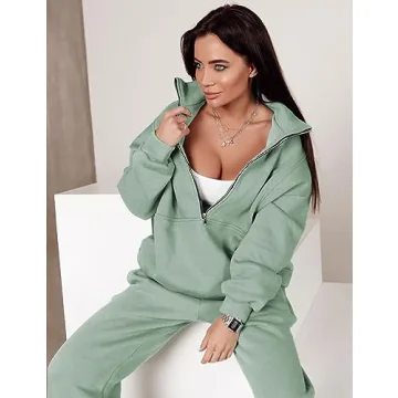 Himosyber Half Zip Women Sweatset for Comfort and Style