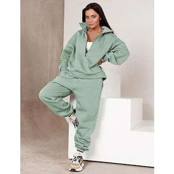 Himosyber Half Zip Women Sweatset for Comfort and Style