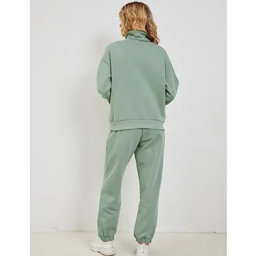 Himosyber Half Zip Women Sweatset for Comfort and Style