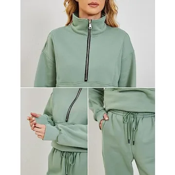Himosyber Half Zip Women Sweatset for Comfort and Style