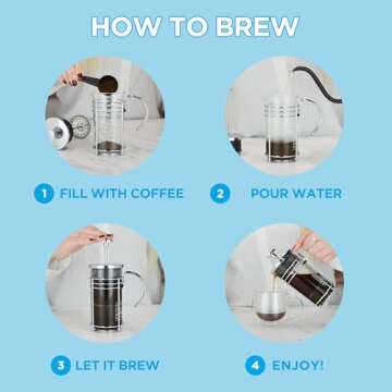 GROSCHE MADRID French Press - Premium Coffee and Tea Maker - Elegant Design in Versatile Sizes