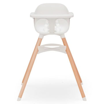 Lalo The Chair Convertible 3-in-1 High Chair - Wooden High Chair for Babies & Toddlers, Baby High Chair with Dishwasher Safe Tray, Adjustable Footrest, Coconut