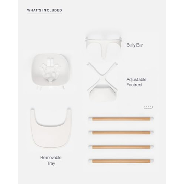 Lalo The Chair Convertible 3-in-1 High Chair - Wooden High Chair for Babies & Toddlers, Baby High Chair with Dishwasher Safe Tray, Adjustable Footrest, Coconut