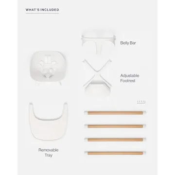 Lalo The Chair Convertible 3-in-1 High Chair - Wooden High Chair for Babies & Toddlers, Baby High Chair with Dishwasher Safe Tray, Adjustable Footrest, Coconut