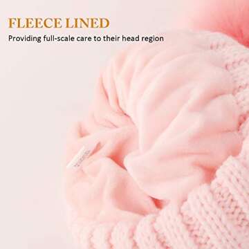 Womens Winter Double Pom Pom Beanie Fleece Lined Bobble Hat Knitted Faux Fur Pom Detachable Ball Cap Adult Skull Hat