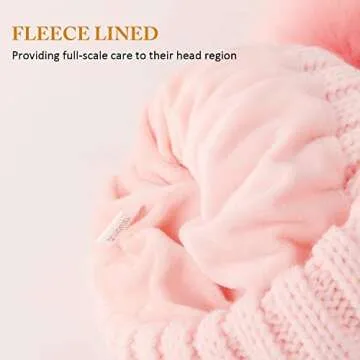Womens Winter Double Pom Pom Beanie Fleece Lined Bobble Hat Knitted Faux Fur Pom Detachable Ball Cap Adult Skull Hat