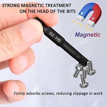 Hex Head Allen Wrench Drill Bit Set (10pc Metric & 10pc SAE), PTSLKHN Allen Wrench Drill Bits, Upgraded 1/4" Quick Release Shank Magnetic Hex Bit Set - Perfect for Ikea Type Furniture