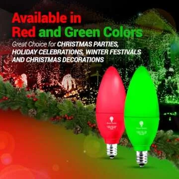 2 Pack BlueX LED Candle Red Light Bulb - 4W (40Watt Equivalent) - E12 Base Red LED Red Bulb, Party Decoration, Porch, Home Lighting, Holiday Lighting, Chandelier Light Bulbs, Candelabra Bulbs