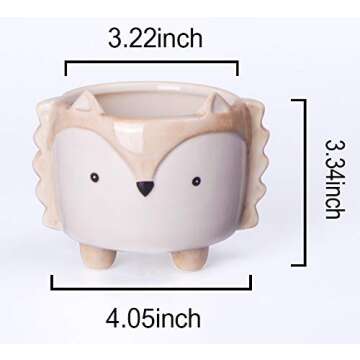zennd. Animal Ceramic Succulent Planters | Set of 3 Cute Animal Plant Pots, Cactus Pots, Succulent Pots with Drainage, Small Flower Pots for Indoor Plants, Plant Decor