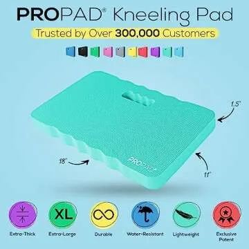 Thick Kneeling Pad, Garden Kneeler for Gardening, Bath Kneeler for Baby Bath, Kneeling Mat for Exercise & Yoga, Knee Pad for Work, Floor Foam Pad, Extra Large (XL) 18 x 11 x 1.5 Inches, Turquoise