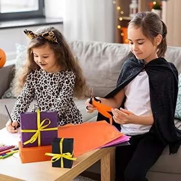 MIAHART 60 Sheets Halloween Tissue Paper for Gift Wrapping Halloween Tissue Paper Bulk for Packaging Floral Birthday Christmas Halloween DIY Crafts Pompoms Confetti