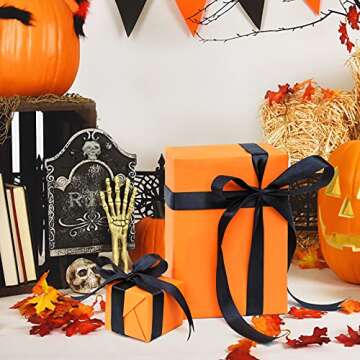 MIAHART 60 Sheets Halloween Tissue Paper for Gift Wrapping Halloween Tissue Paper Bulk for Packaging Floral Birthday Christmas Halloween DIY Crafts Pompoms Confetti