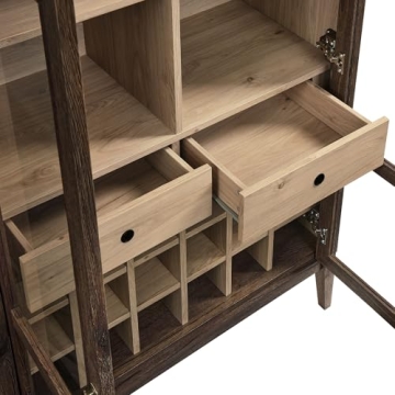 Modway Nolan Farmhouse Arched Bar Cabinet with Wine Rack