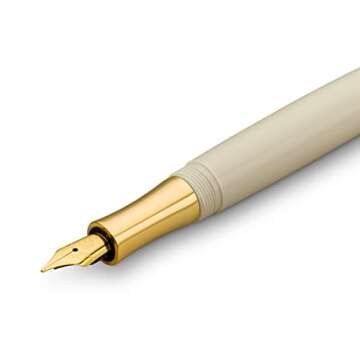 Kaweco STUDENT 70's Soul Fountain Pen I Premium Fountain Pen for Ink Cartridges I Nostalgic Fountain Pen in Orange and Cream with Golden Details I Student Pen 16 cm I Nib: M (Medium)