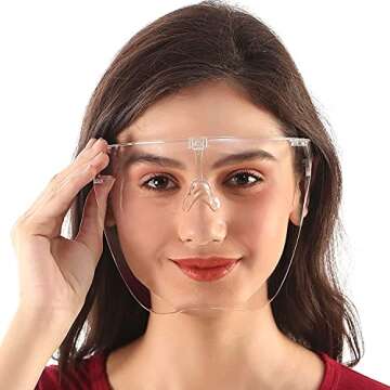 Salipt 2 Pack Anti-Fog Full Face Shields with Nose Pads for Safety