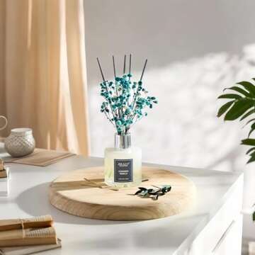 Airkeep Reed Diffuser Set - 3.38 fl oz(100ml) Cashmere Vanilla Scent Diffuser Home Fragrance Diffuser Set Includes 8 Reed Diffuser Sticks,Home Decor & Office Decor, Fragrance and Gifts