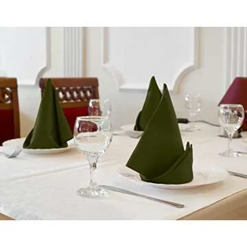 Utopia Kitchen Olive Cloth Napkins - Premium Quality Dinner Set