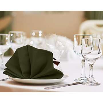 Utopia Kitchen Olive Cloth Napkins [12 Pack, 18x18 Inch] Absorbent Cotton Blend Washable and Reusable for Dinner, Restaurant, Lunch, Wedding and Hotel