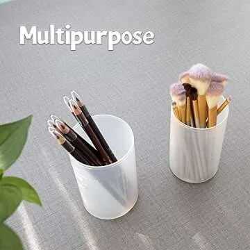 OCHEAL Retractable Makeup Brush Holders, Brushes Organizer Plastic Clear Travel Makeup Brush Case Brushes Container Cup Dustproof Storage for Women and Girls Makeup Artist