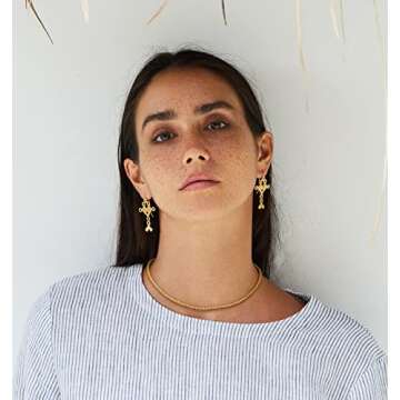 Aobei Pearl 18K Gold Ball Beaded Necklace Minimalist Beads Chain Choker Necklace Handmade Ball Strand Jewelry for Women 15”