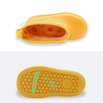 Toddler Rain Boots Baby Rain Boots Short rain boots for toddler Easy-on Lightweight and Waterproof