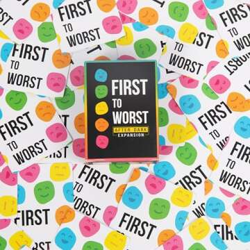 FIRST TO WORST Party Game + After Dark Expansion Set - The Card Game About How Your Friends & Family Rank Things - Adult Card Game for College Students, Groups & Fun Parties with Polarizing Priorities