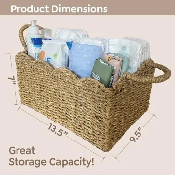 Vivika Wicker Diaper Caddy Organizer for Modern Nurseries