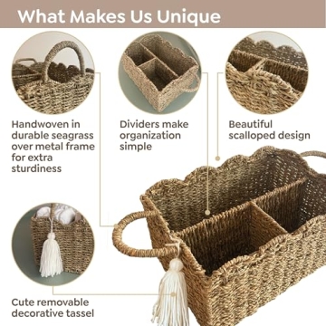 Vivika Wicker Diaper Caddy Organizer for Modern Nurseries