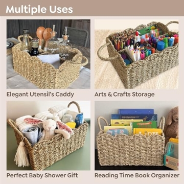 Vivika Wicker Diaper Caddy Organizer for Modern Nurseries